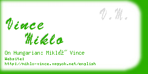 vince miklo business card